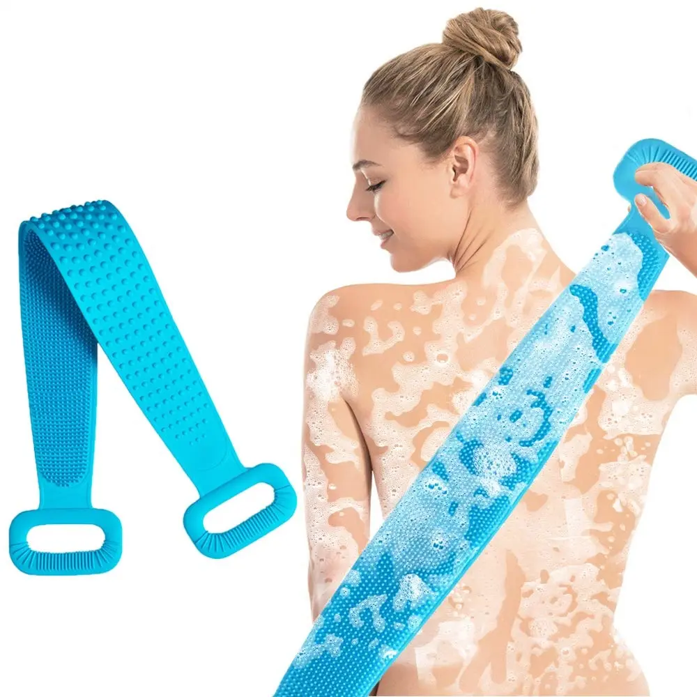 90cm Hot Selling Silicone Bath Brush Body Exfoliating Back Towel Scrubber Long Lasting And Easy Cleaning For Shower